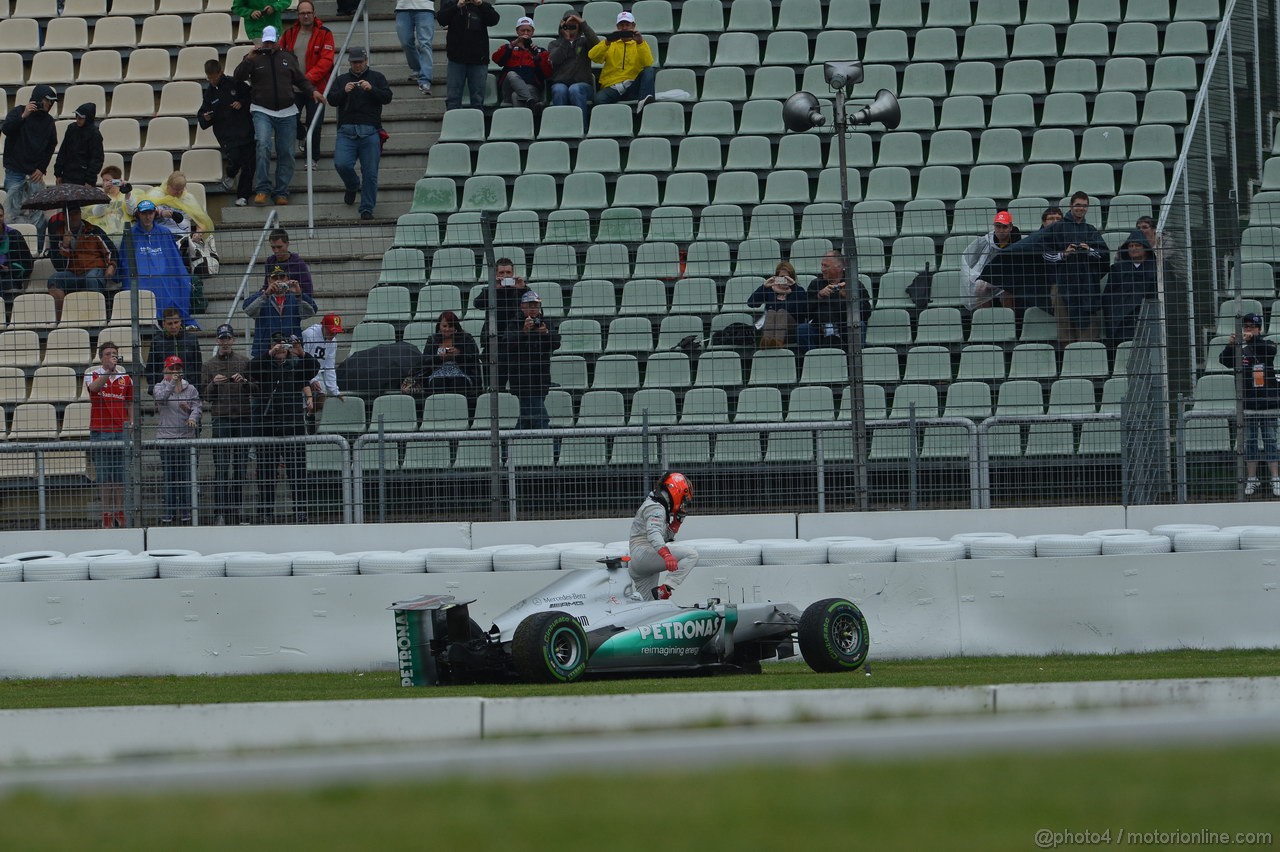 GP GERMANIA, 20.07.2012 - Prove Libere 2, Michael Schumacher (GER) Mercedes AMG F1 W03 crash