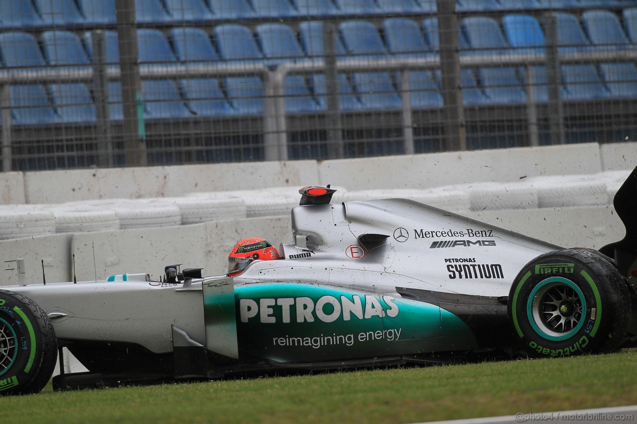 GP GERMANIA, 20.07.2012 - Prove Libere 2, Michael Schumacher (GER) Mercedes AMG F1 W03 crash