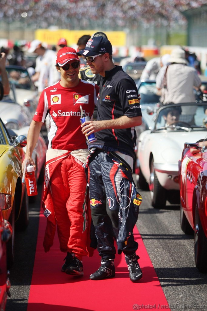 GP GIAPPONE, 07.10.2012- Felipe Massa (BRA) Ferrari F2012 e Felipe Massa (BRA) Ferrari F2012 