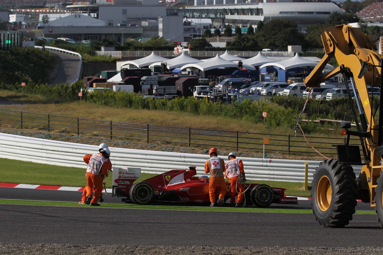 GP GIAPPONE, 07.10.2012- Gara, Crash, Fernando Alonso (ESP) Ferrari F2012