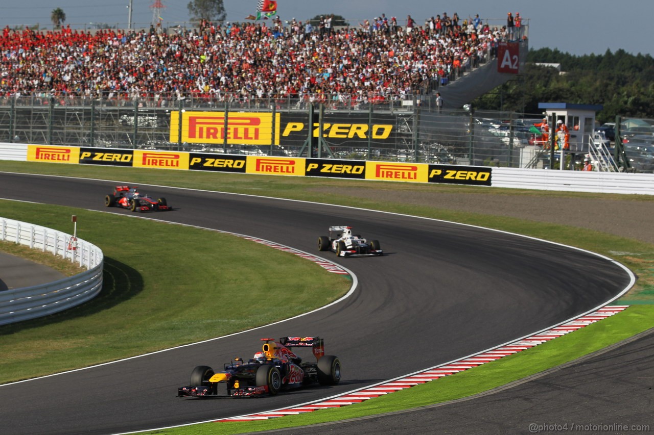 GP GIAPPONE, 07.10.2012- Gara, Sebastian Vettel (GER) Red Bull Racing RB8 