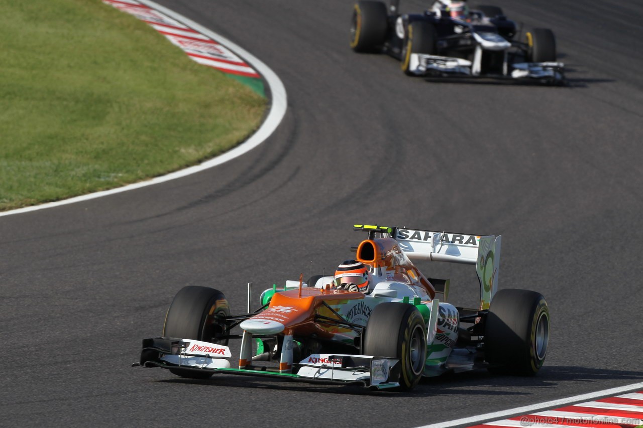 GP GIAPPONE, 07.10.2012- Gara, Nico Hulkenberg (GER) Sahara Force India F1 Team VJM05 