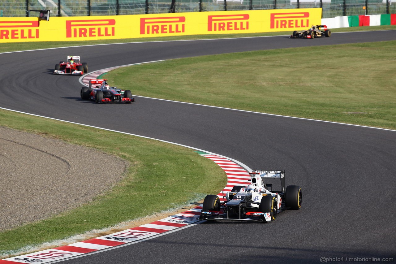 GP GIAPPONE, 07.10.2012- Gara, Kamui Kobayashi (JAP) Sauber F1 Team C31 