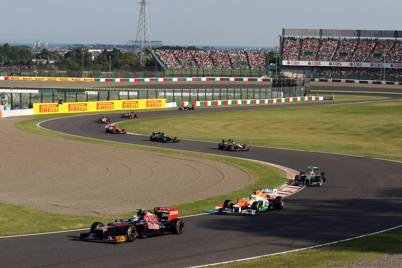 GP GIAPPONE, 07.10.2012- Gara, Jean-Eric Vergne (FRA) Scuderia Toro Rosso STR7 