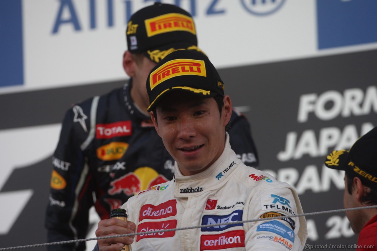 GP GIAPPONE, 07.10.2012- Gara, terzo Kamui Kobayashi (JAP) Sauber F1 Team C31 