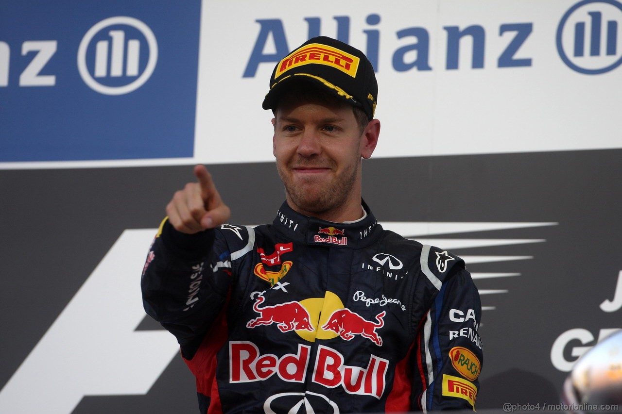 GP GIAPPONE, 07.10.2012- Gara, Sebastian Vettel (GER) Red Bull Racing RB8 vincitore