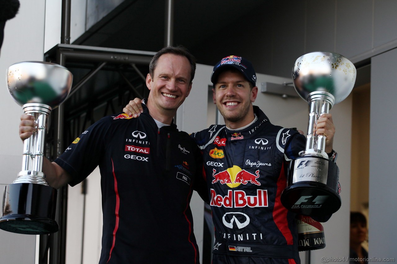GP GIAPPONE, 07.10.2012- Gara, Sebastian Vettel (GER) Red Bull Racing RB8 vincitore