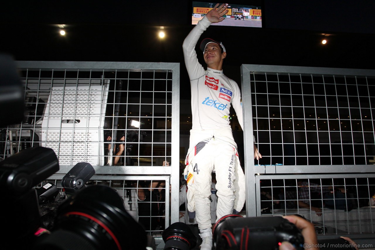GP GIAPPONE, 07.10.2012- Gara, Festeggiamenti, terzo Kamui Kobayashi (JAP) Sauber F1 Team C31