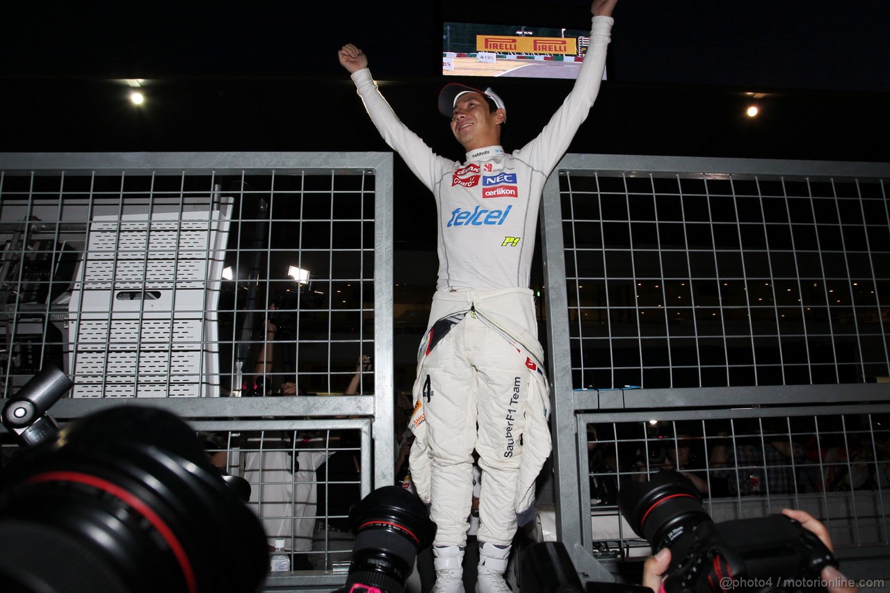 GP GIAPPONE, 07.10.2012- Gara, Festeggiamenti, terzo Kamui Kobayashi (JAP) Sauber F1 Team C31