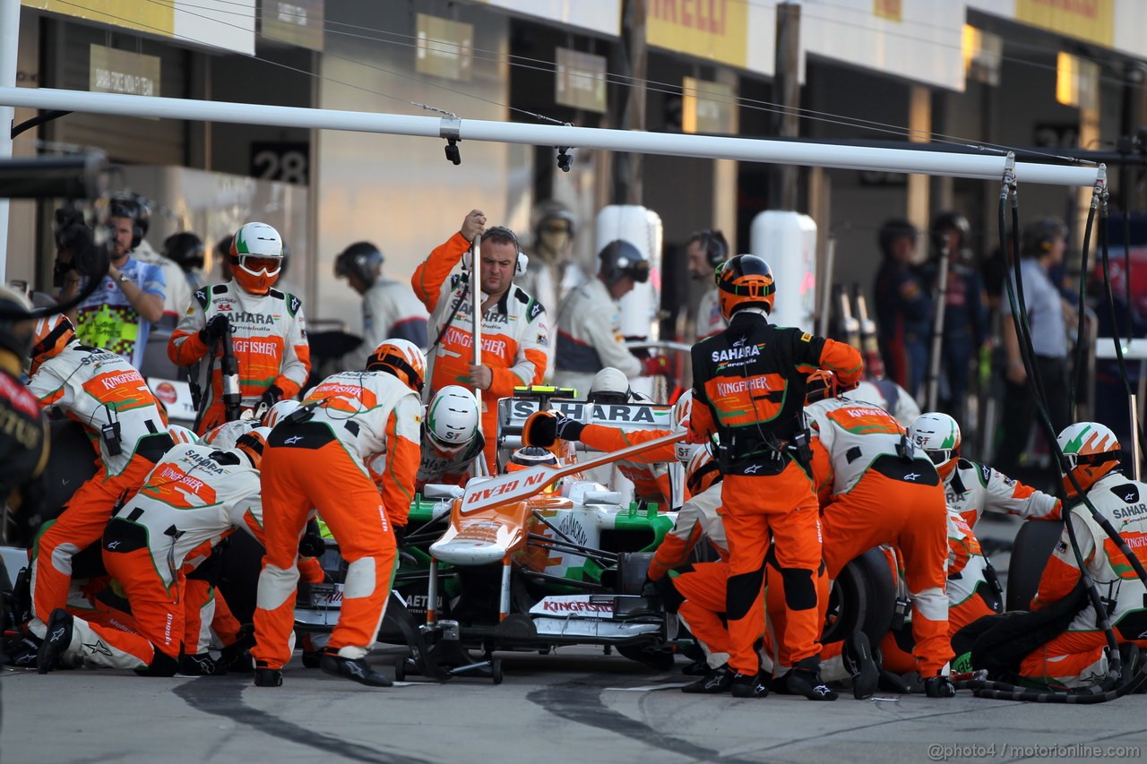 GP GIAPPONE, 07.10.2012- Gara, Pit Stop, Nico Hulkenberg (GER) Sahara Force India F1 Team VJM05 