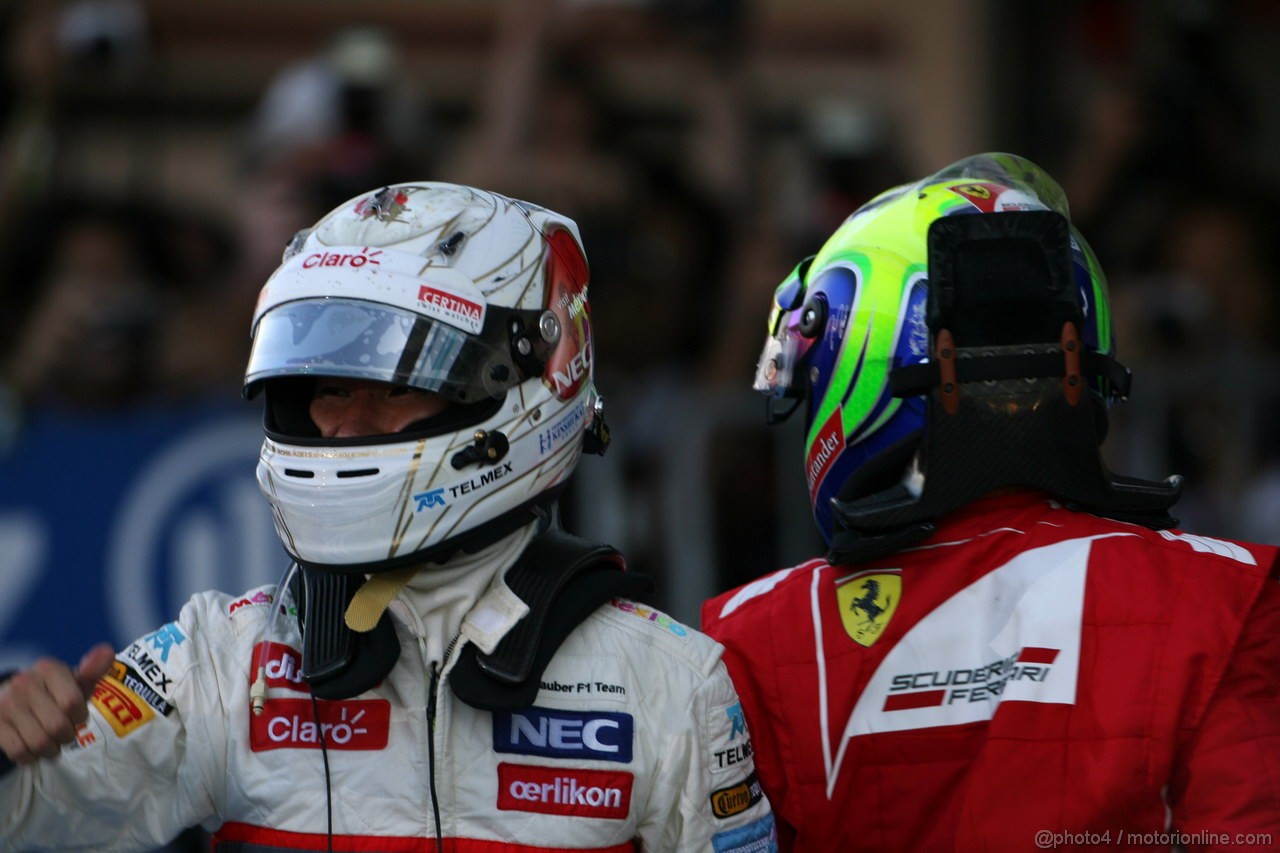 GP GIAPPONE, 07.10.2012- Gara, terzo Kamui Kobayashi (JAP) Sauber F1 Team C31 e secondo Felipe Massa (BRA) Ferrari F2012