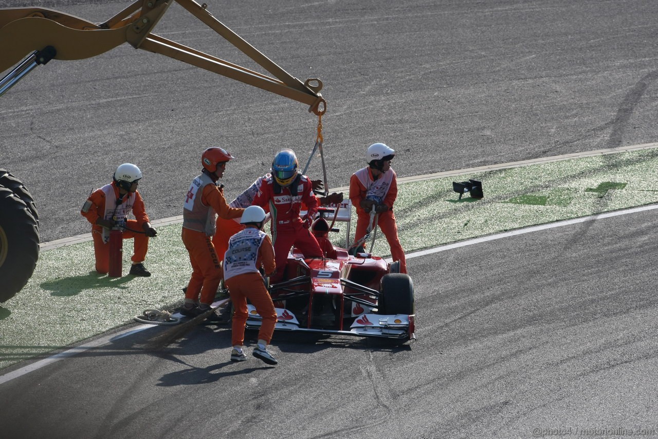 GP GIAPPONE, 07.10.2012- Gara, Fernando Alonso (ESP) Ferrari F2012 retires from the race 