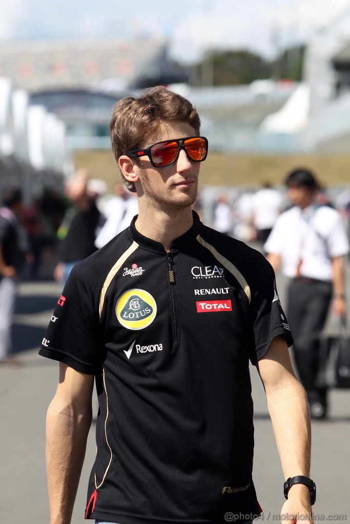GP GIAPPONE, 04.10.2012- Romain Grosjean (FRA) Lotus F1 Team E20 