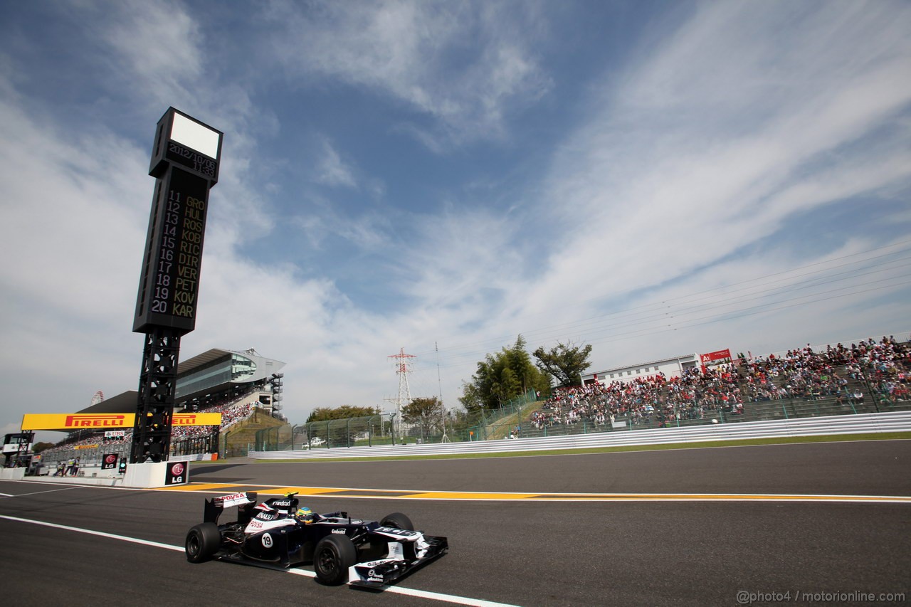 GP GIAPPONE, 06.10.2012- Prove Libere 3, Bruno Senna (BRA) Williams F1 Team FW34 
