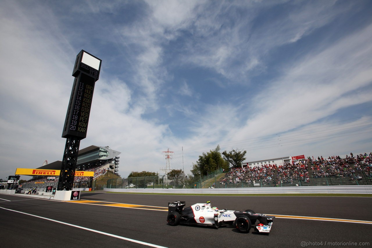 GP GIAPPONE, 06.10.2012- Prove Libere 3, Sergio Prez (MEX) Sauber F1 Team C31 