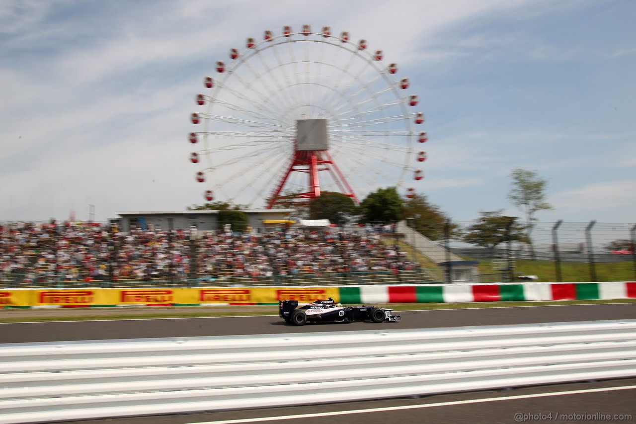 GP GIAPPONE, 06.10.2012- Prove Libere 3, Bruno Senna (BRA) Williams F1 Team FW34 