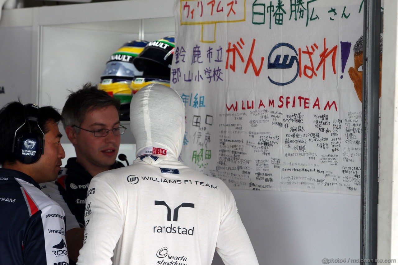 GP GIAPPONE, 06.10.2012- Prove Libere 3, Bruno Senna (BRA) Williams F1 Team FW34