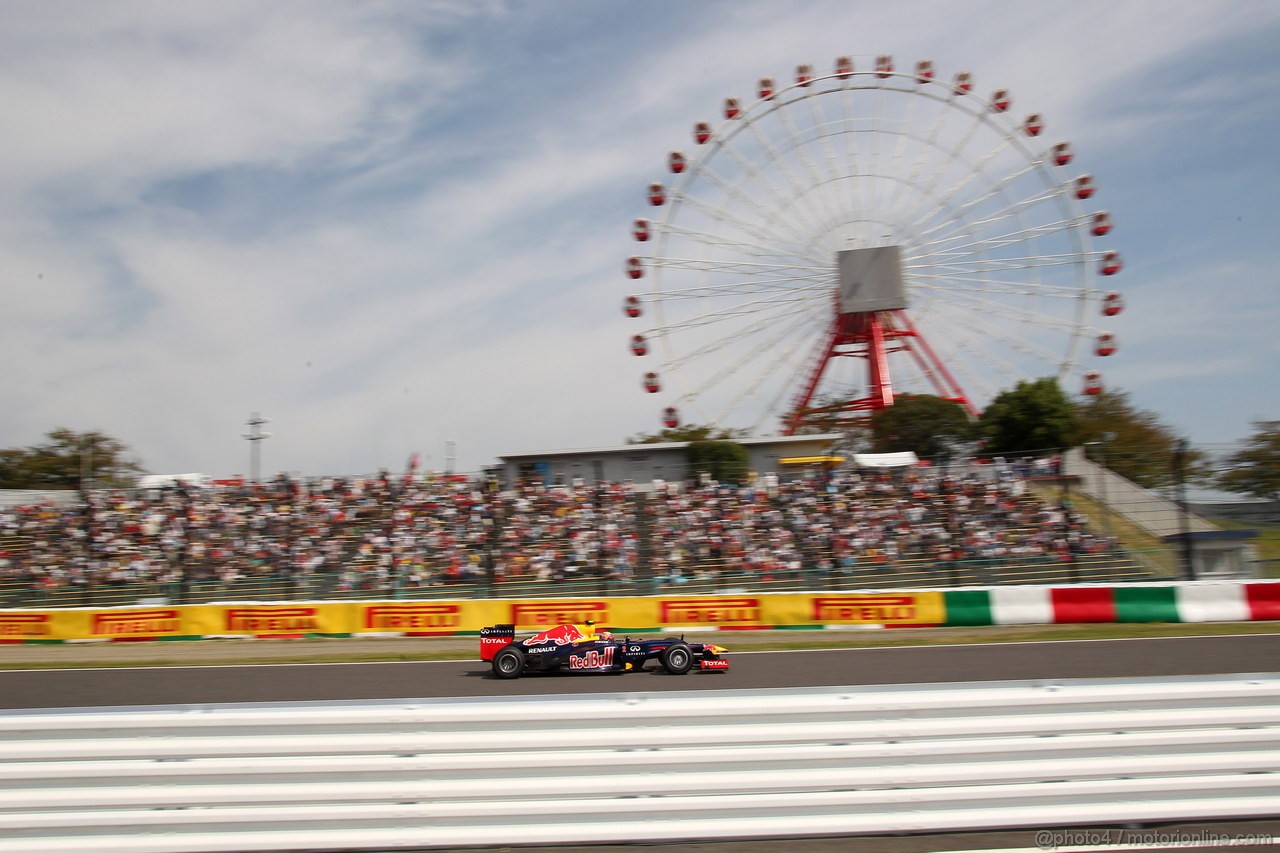 GP GIAPPONE, 06.10.2012- Prove Libere 3, Mark Webber (AUS) Red Bull Racing RB8 
