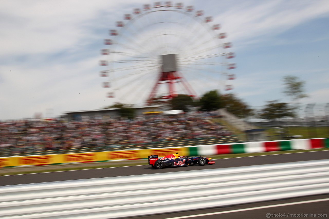 GP GIAPPONE, 06.10.2012- Prove Libere 3, Mark Webber (AUS) Red Bull Racing RB8 
