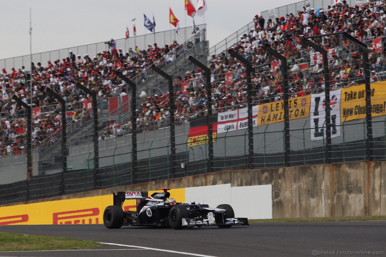 GP GIAPPONE, 06.10.2012- Prove Libere 3, Pastor Maldonado (VEN) Williams F1 Team FW34