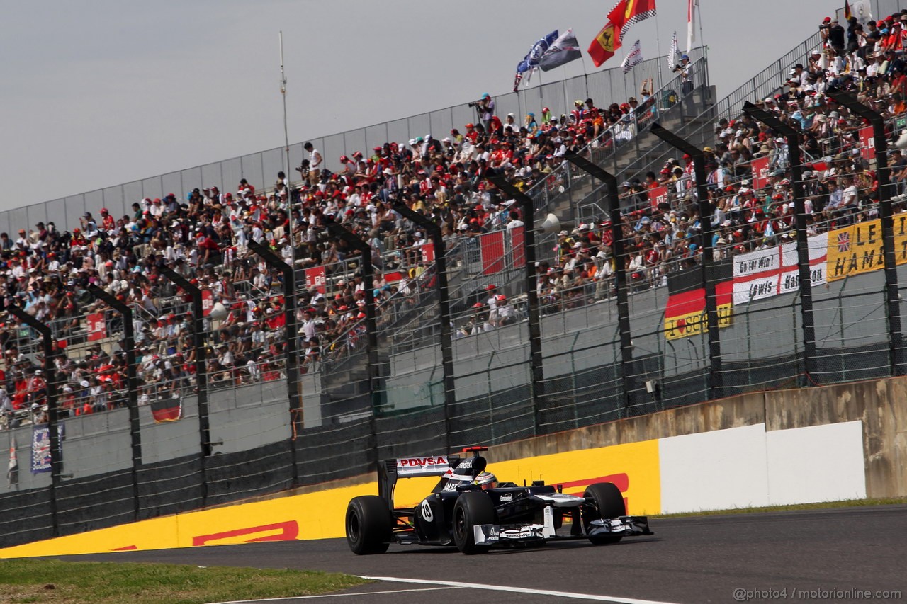 GP GIAPPONE, 06.10.2012- Prove Libere 3, Pastor Maldonado (VEN) Williams F1 Team FW34
