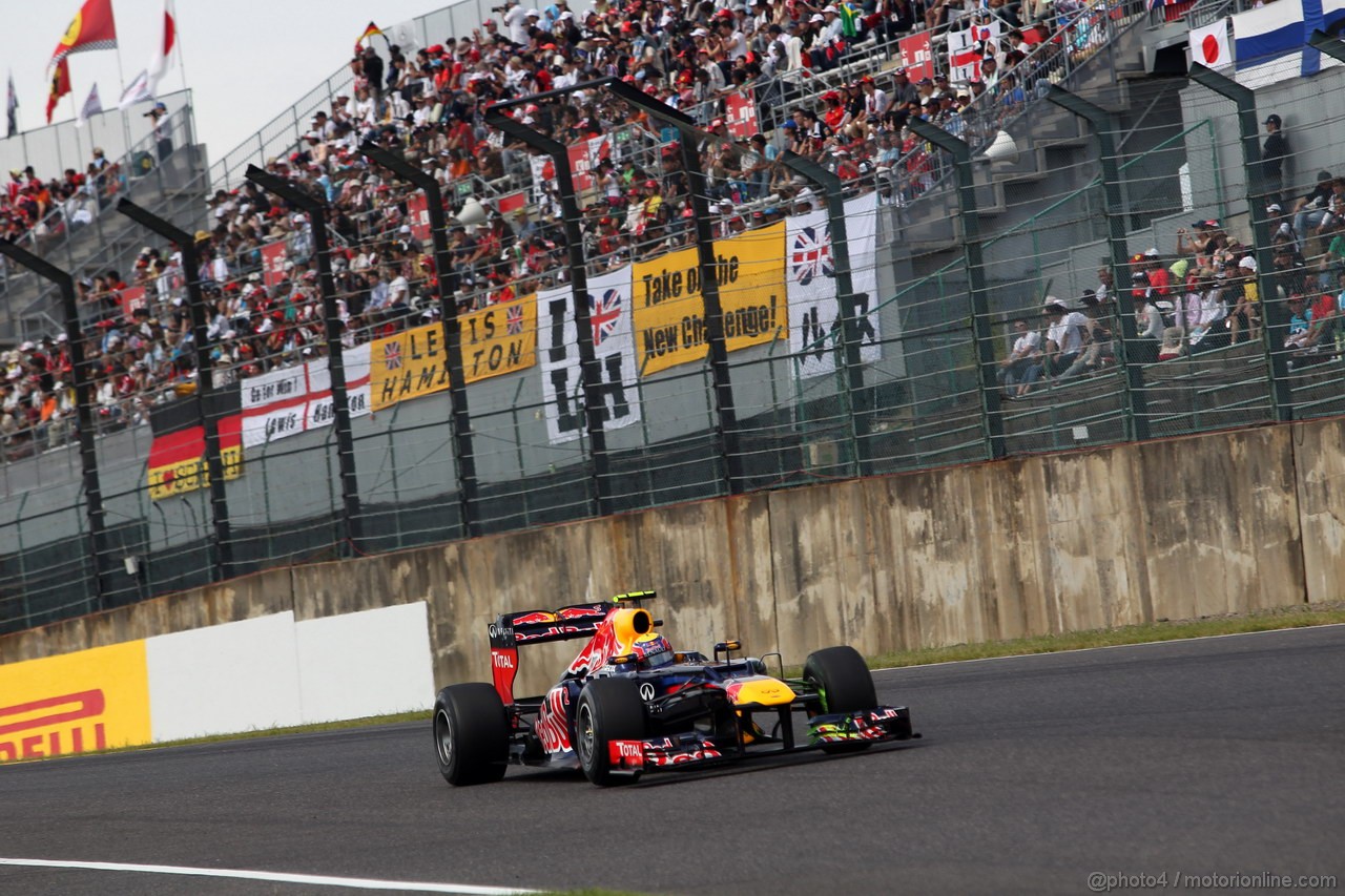 GP GIAPPONE, 06.10.2012- Prove Libere 3, Mark Webber (AUS) Red Bull Racing RB8 