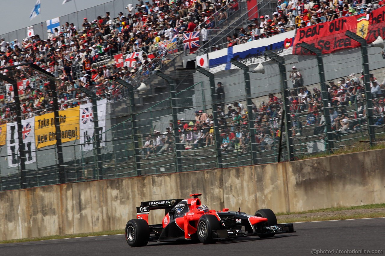 GP GIAPPONE, 06.10.2012- Prove Libere 3, Timo Glock (GER) Marussia F1 Team MR01 
