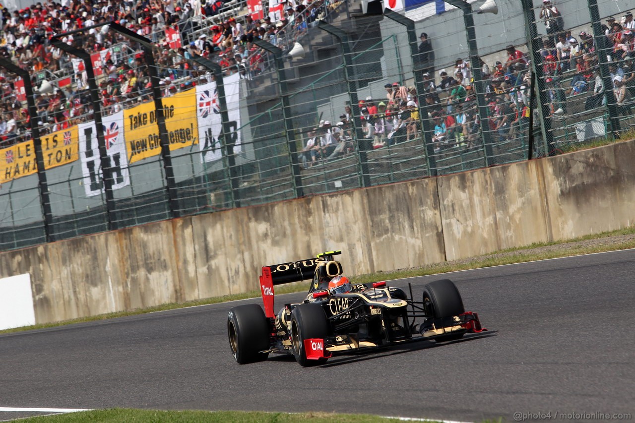 GP GIAPPONE, 06.10.2012- Prove Libere 3, Romain Grosjean (FRA) Lotus F1 Team E20