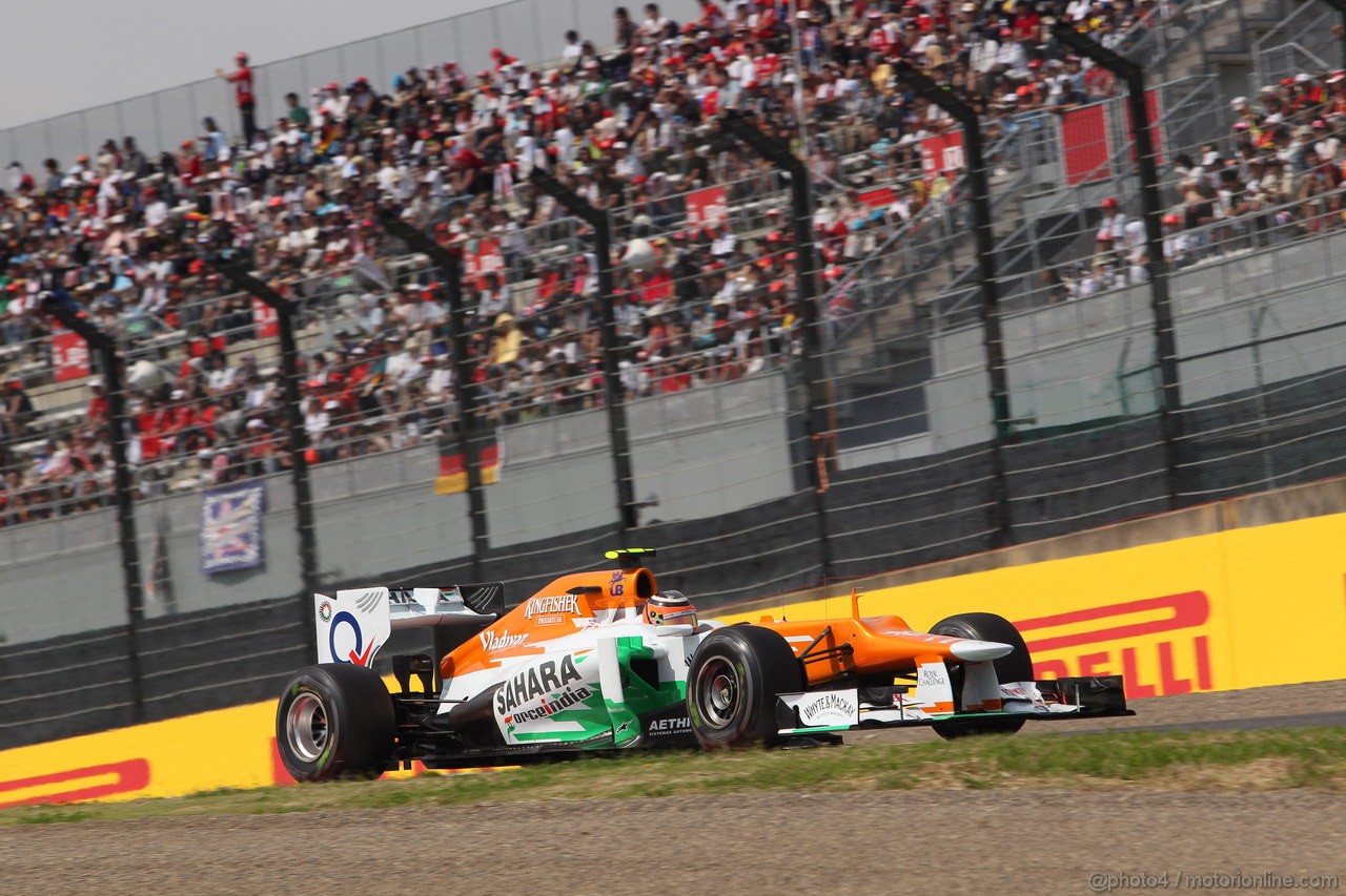 GP GIAPPONE, 06.10.2012- Prove Libere 3, Nico Hulkenberg (GER) Sahara Force India F1 Team VJM05 