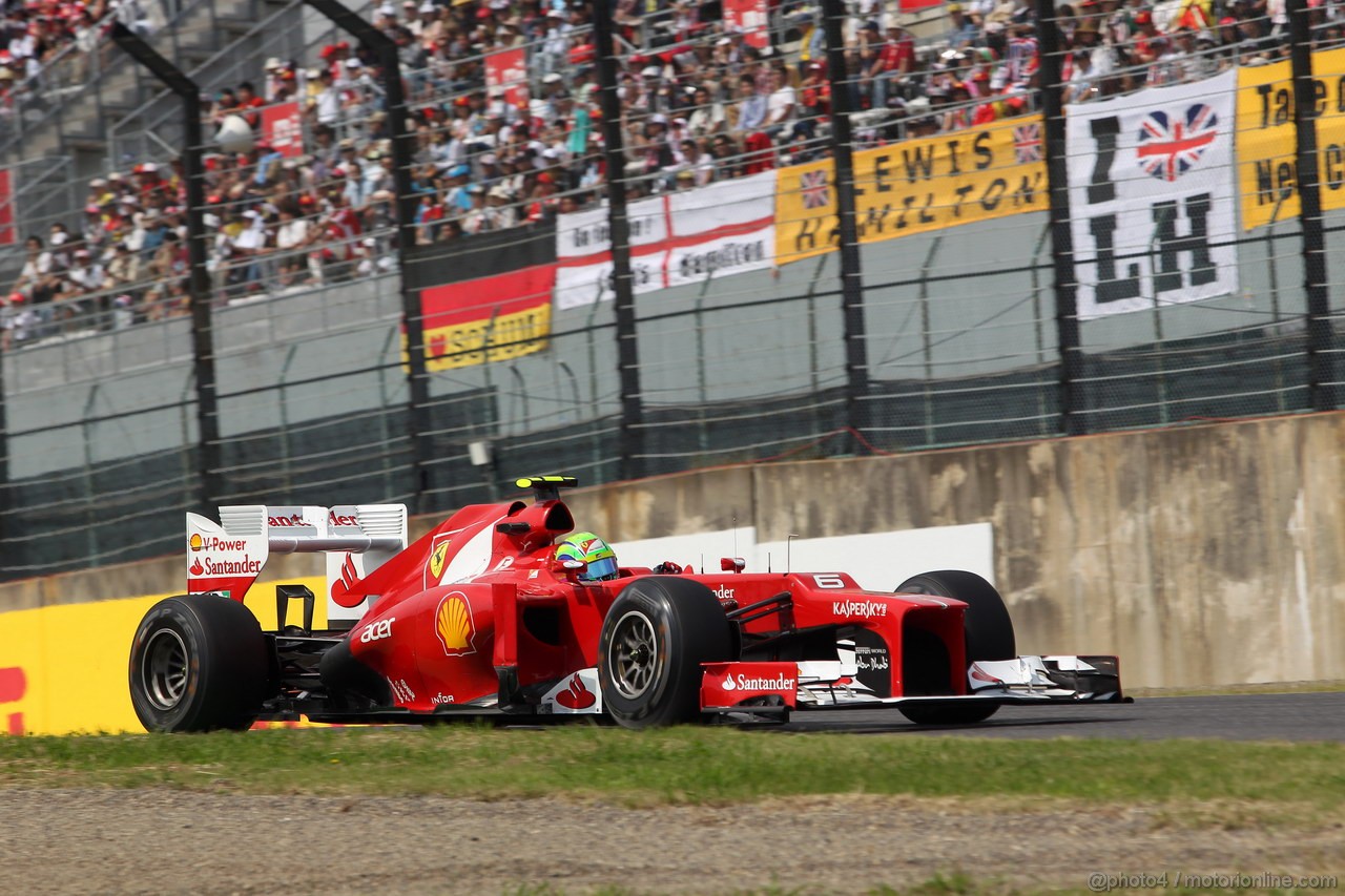 GP GIAPPONE, 06.10.2012- Prove Libere 3, Felipe Massa (BRA) Ferrari F2012 