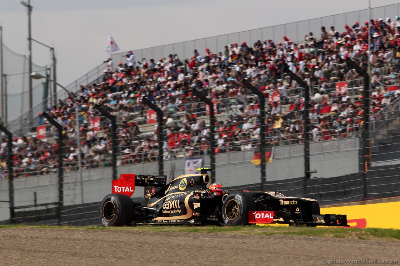 GP GIAPPONE, 06.10.2012- Prove Libere 3, Romain Grosjean (FRA) Lotus F1 Team E20 