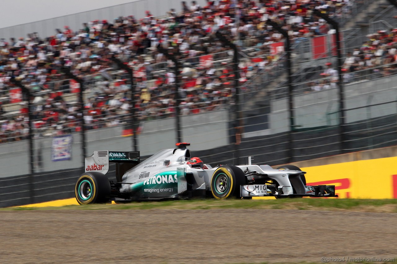 GP GIAPPONE, 06.10.2012- Prove Libere 3, Michael Schumacher (GER) Mercedes AMG F1 W03