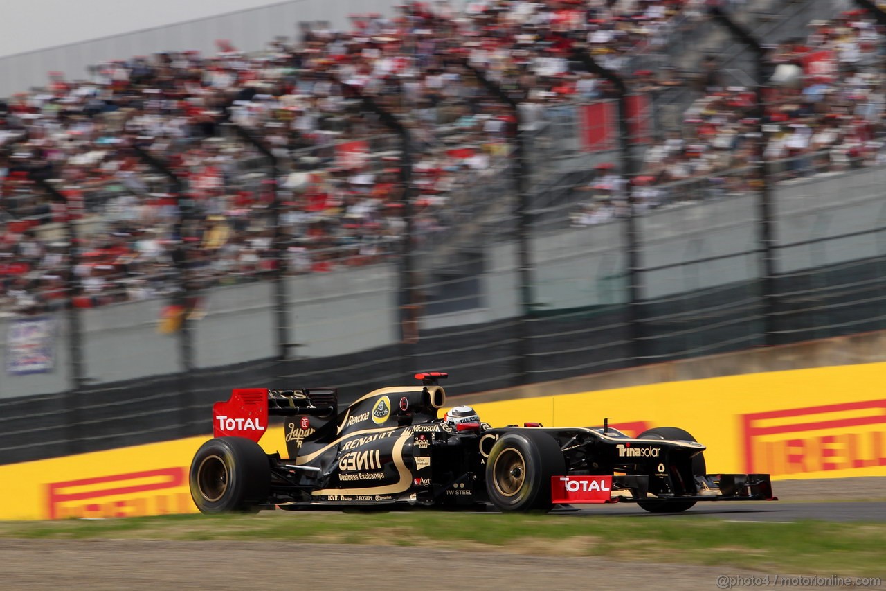 GP GIAPPONE, 06.10.2012- Prove Libere 3, Kimi Raikkonen (FIN) Lotus F1 Team E20