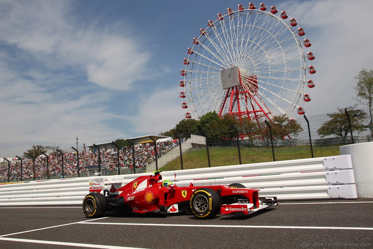 GP GIAPPONE, 06.10.2012- Prove Libere 3, Felipe Massa (BRA) Ferrari F2012 