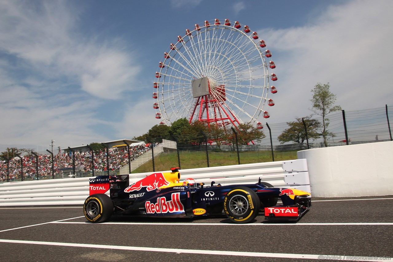 GP GIAPPONE, 06.10.2012- Prove Libere 3, Sebastian Vettel (GER) Red Bull Racing RB8