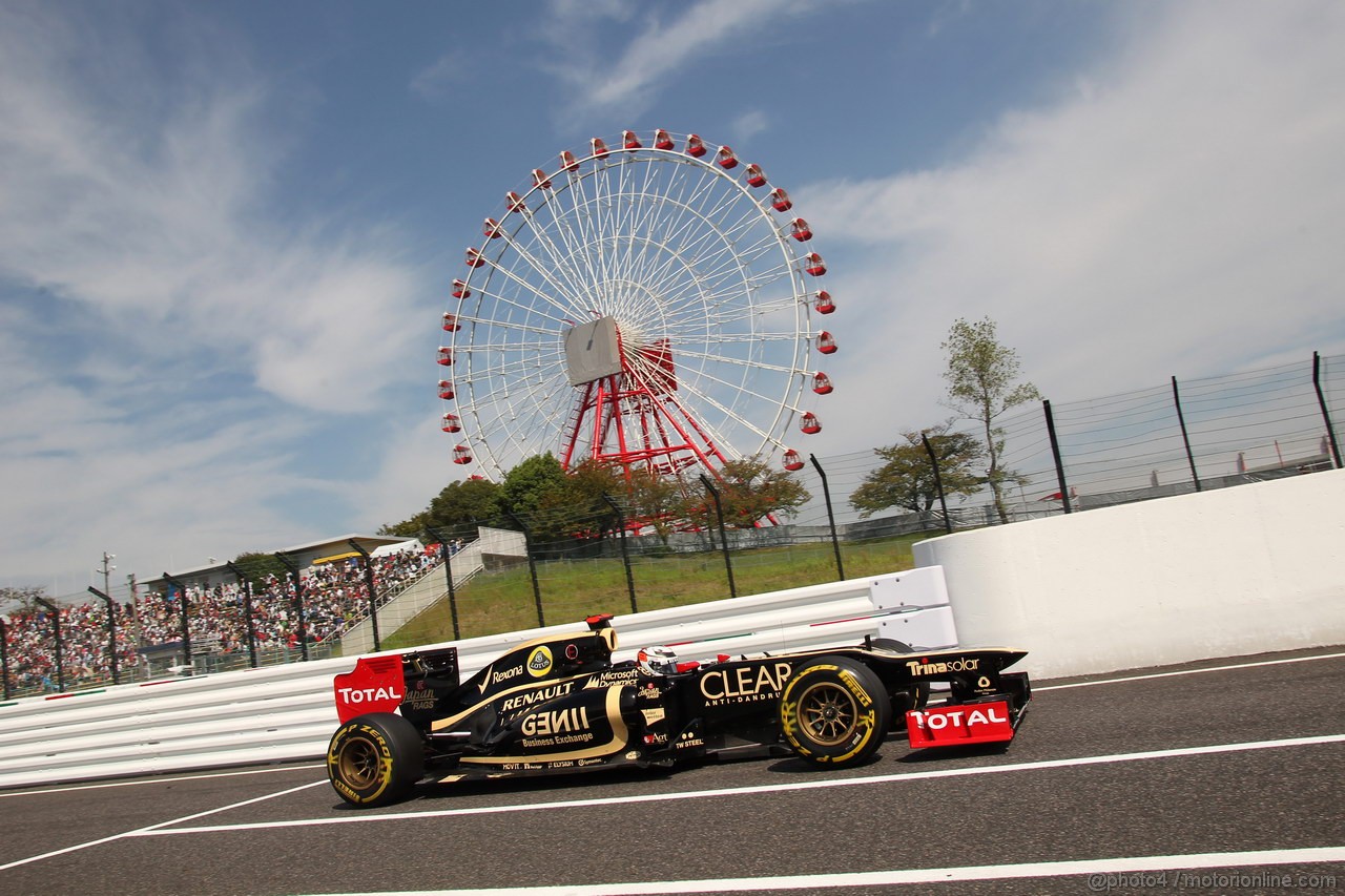 GP GIAPPONE, 06.10.2012- Prove Libere 3, Kimi Raikkonen (FIN) Lotus F1 Team E20 