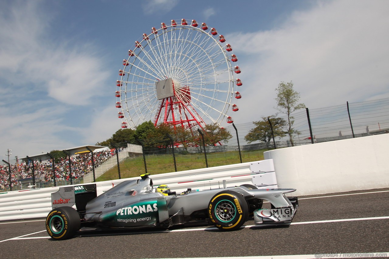 GP GIAPPONE, 06.10.2012- Prove Libere 3, Nico Rosberg (GER) Mercedes AMG F1 W03