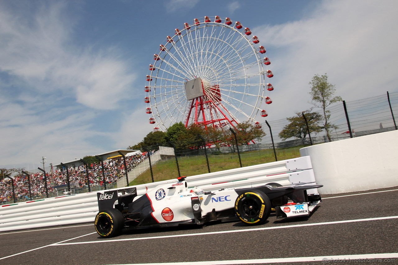 GP GIAPPONE, 06.10.2012- Prove Libere 3, Kamui Kobayashi (JAP) Sauber F1 Team C31 