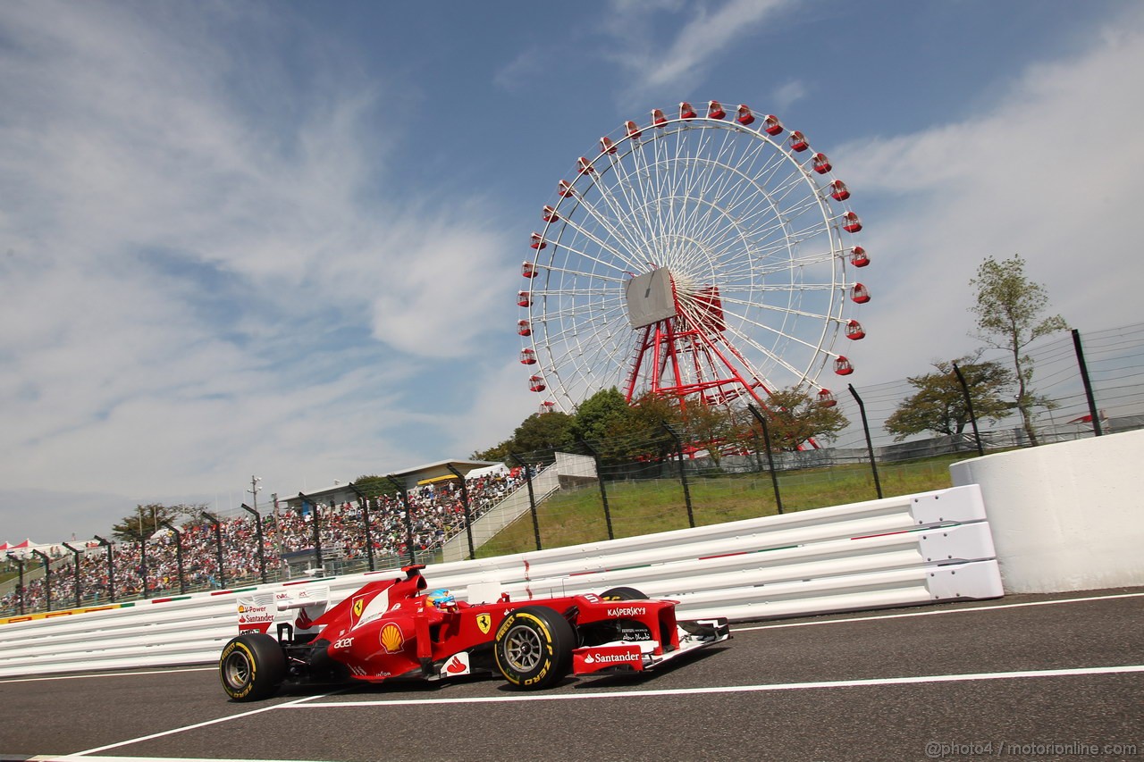 GP GIAPPONE, 06.10.2012- Prove Libere 3, Fernando Alonso (ESP) Ferrari F2012