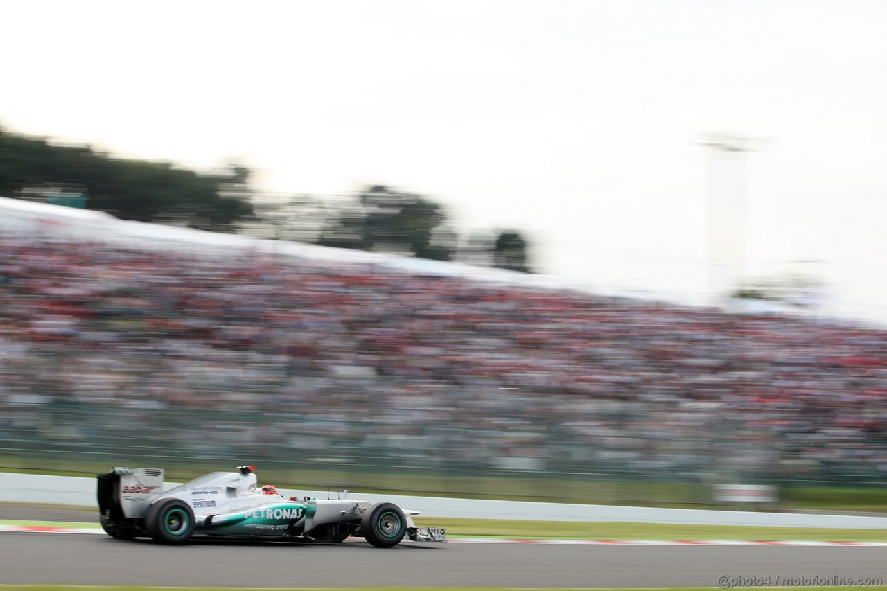 GP GIAPPONE, 06.10.2012- Qualifiche, Michael Schumacher (GER) Mercedes AMG F1 W03 