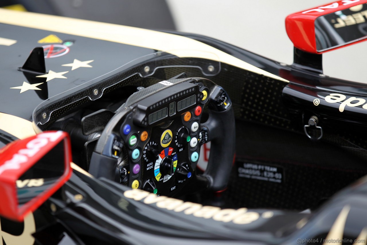 GP GIAPPONE, 06.10.2012- Qualifiche, Lotus F1 Team E20, Steering wheel 