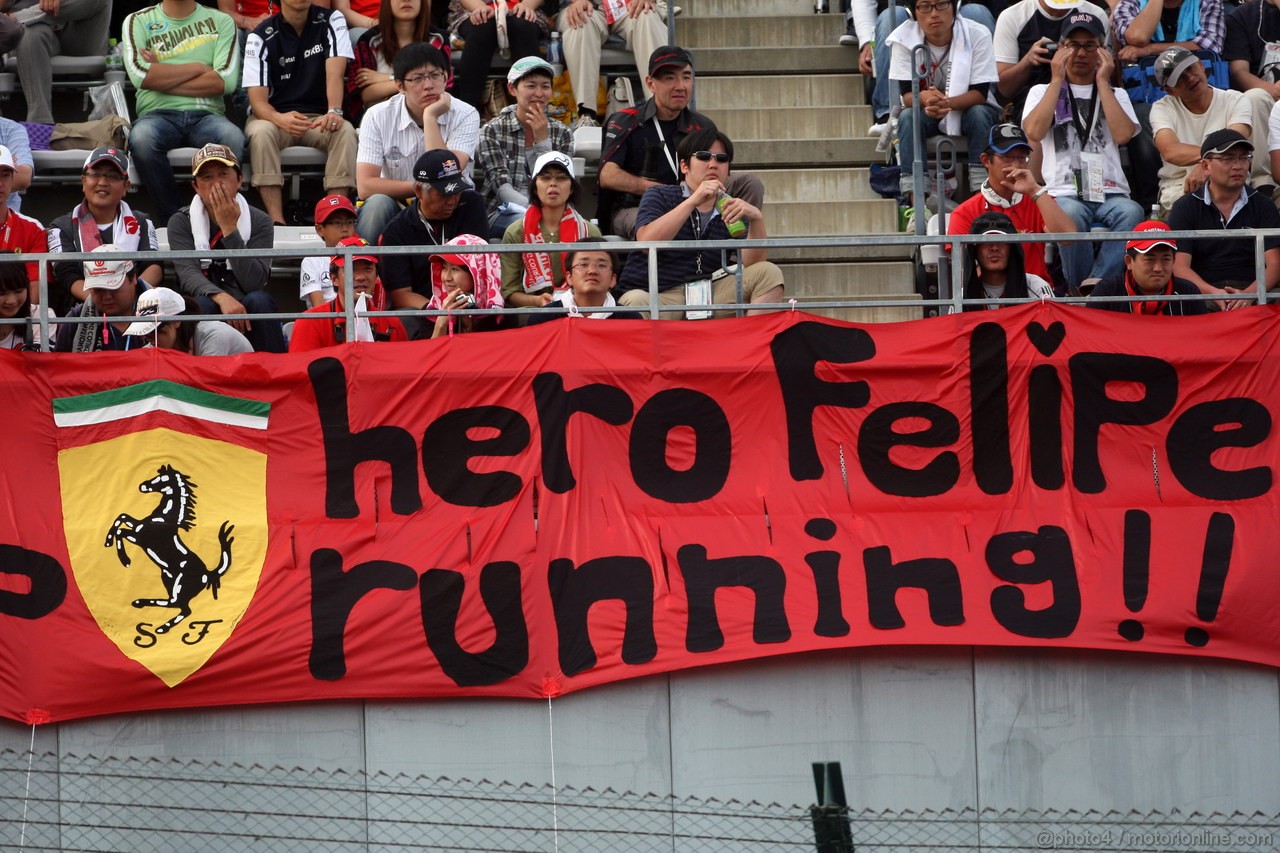 GP GIAPPONE, 06.10.2012- Qualifiche, Fans of Felipe Massa (BRA) Ferrari F2012 