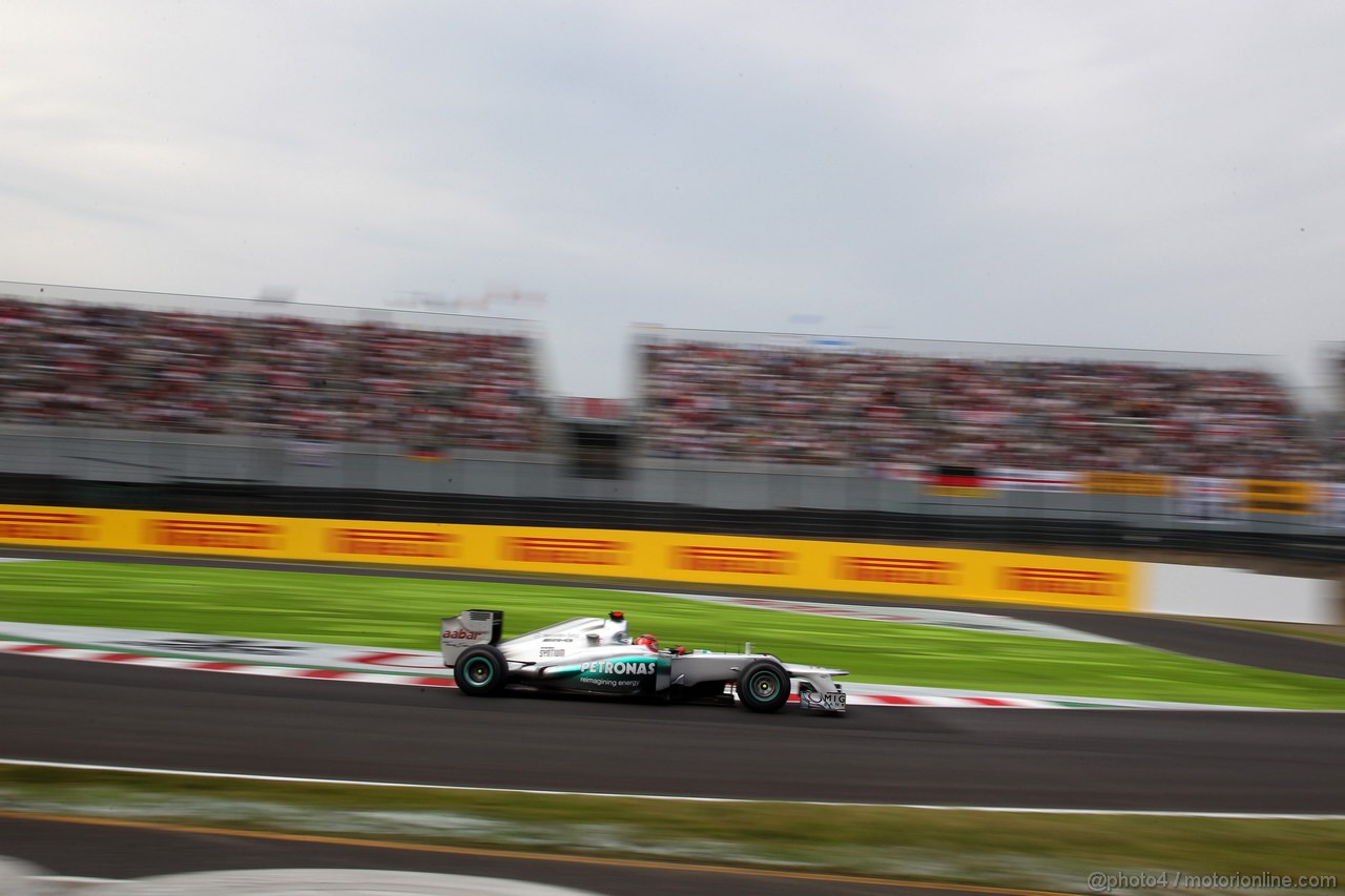 GP GIAPPONE, 06.10.2012- Qualifiche, Michael Schumacher (GER) Mercedes AMG F1 W03 