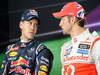 GP GIAPPONE, 06.10.2012- Qualifiche, Conferenza Stampa, Sebastian Vettel (GER) Red Bull Racing RB8 e Jenson Button (GBR) McLaren Mercedes MP4-27 