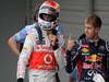 GP GIAPPONE, 06.10.2012- Qualifiche, terzo Jenson Button (GBR) McLaren Mercedes MP4-27 e Sebastian Vettel (GER) Red Bull Racing RB8 pole position 