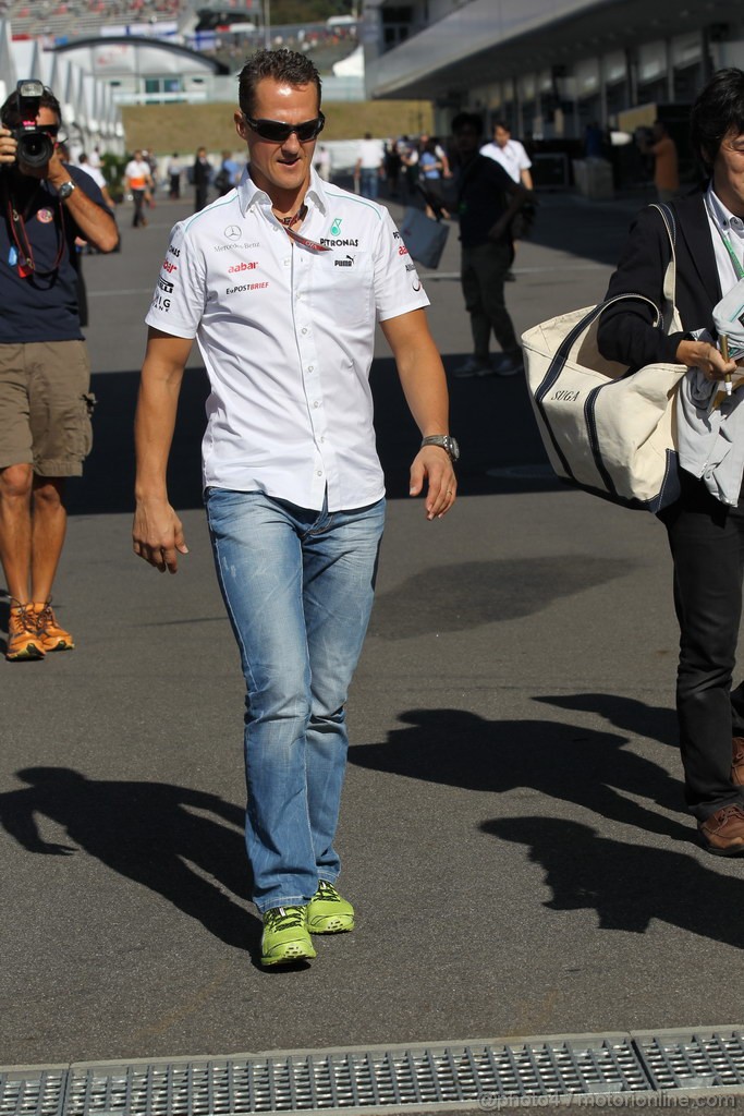 GP GIAPPONE, 05.10.2012- Michael Schumacher (GER) Mercedes AMG F1 W03