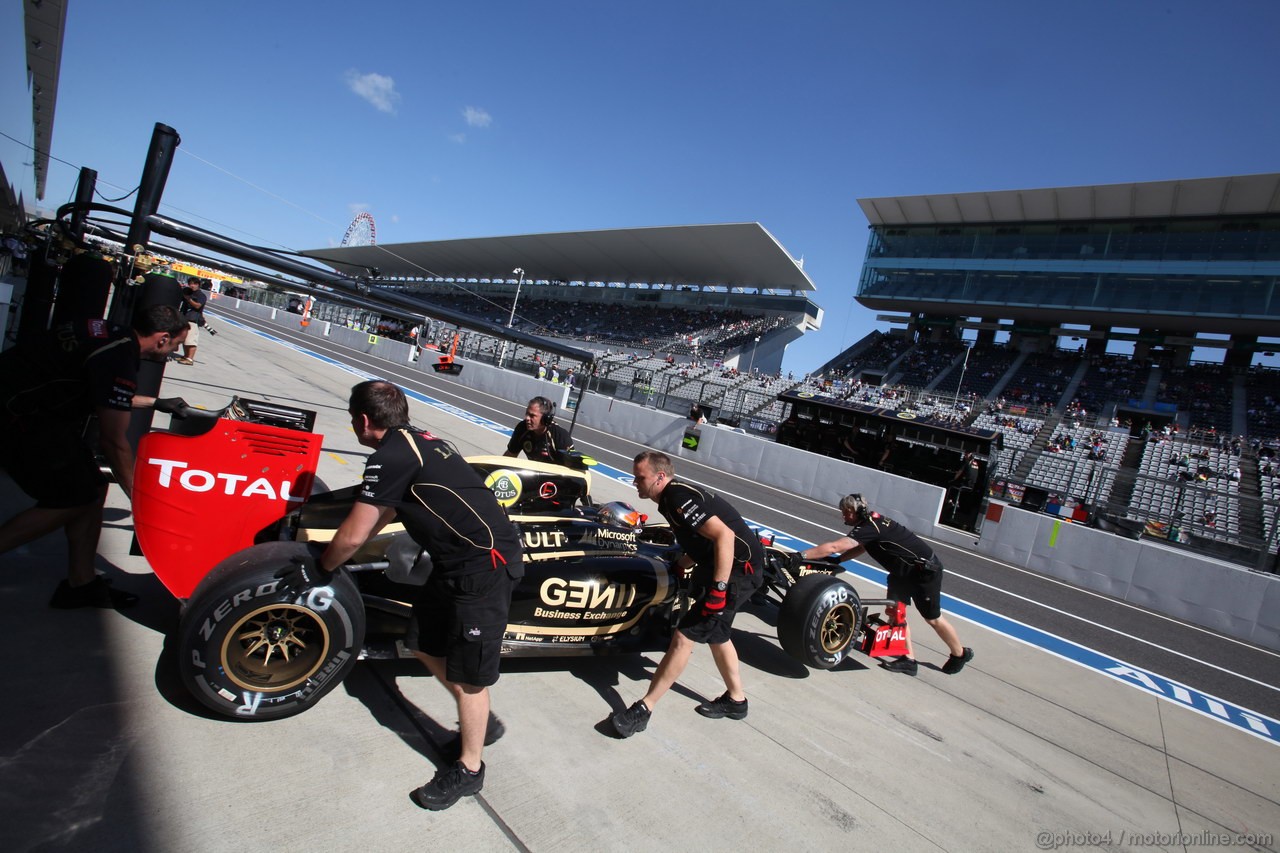 GP GIAPPONE, 05.10.2012- Prove Libere 1, Romain Grosjean (FRA) Lotus F1 Team E20