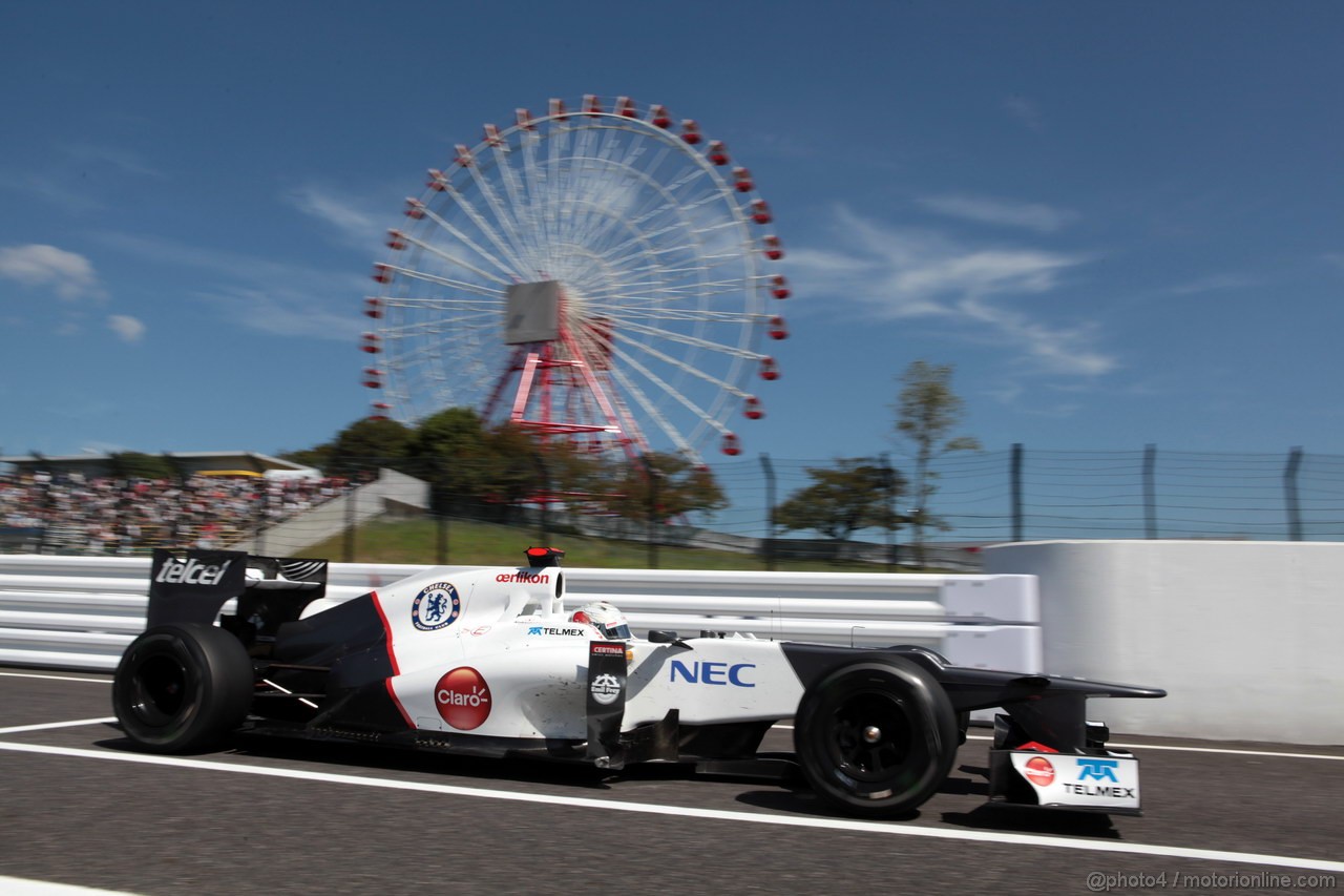 GP GIAPPONE, 05.10.2012- Prove Libere 1, Kamui Kobayashi (JAP) Sauber F1 Team C31 