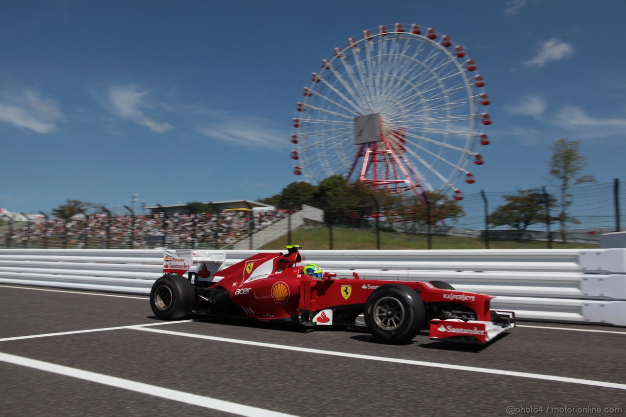 GP GIAPPONE, 05.10.2012- Prove Libere 1, Felipe Massa (BRA) Ferrari F2012 