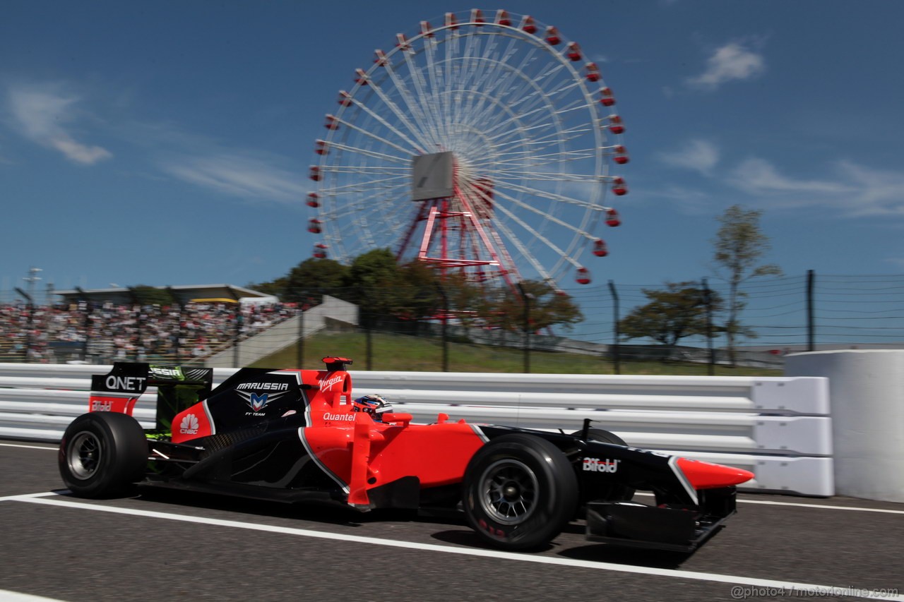 GP GIAPPONE, 05.10.2012- Prove Libere 1, Timo Glock (GER) Marussia F1 Team MR01 